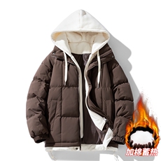 三防面料抖音品质10W件假两件卫衣加厚棉衣外套棉服BM888特P98，男装棉衣，电商A486