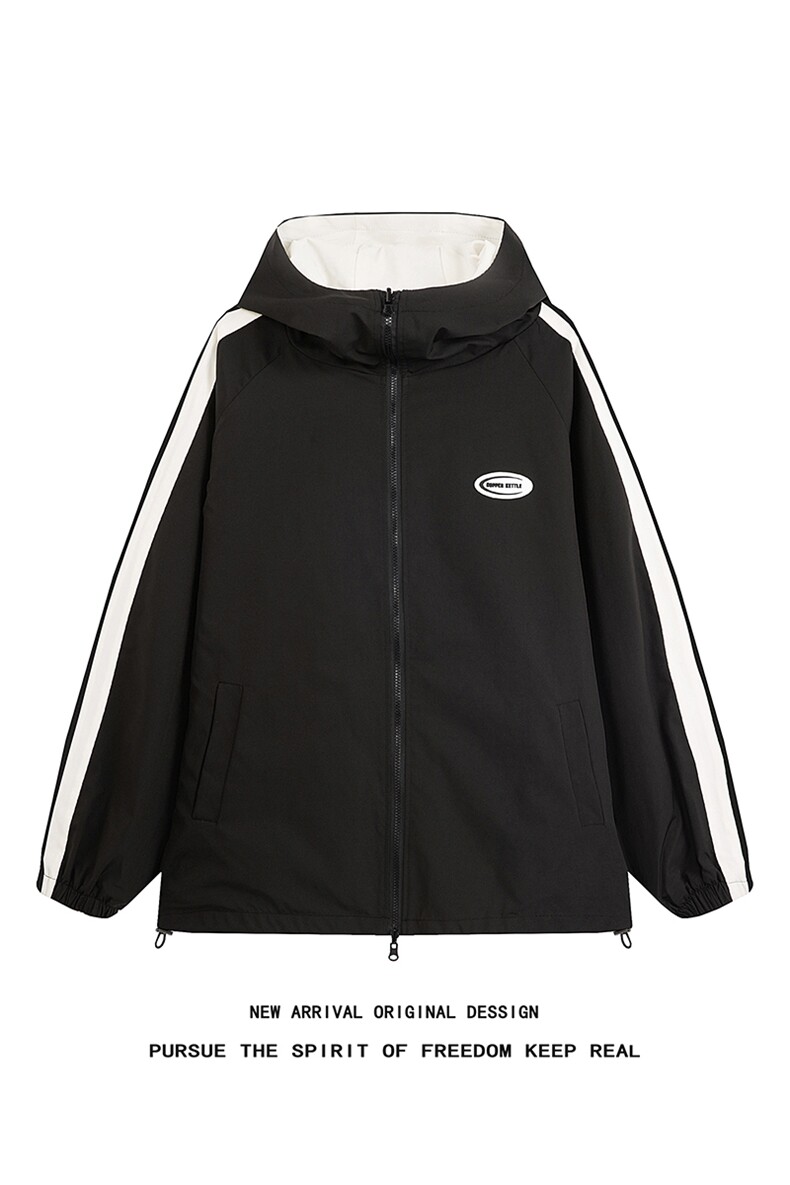 JK9012/P70秋装新款两面服撞色夹克男防水冲锋衣宽松大码外套上衣,男装夹克,电商A141