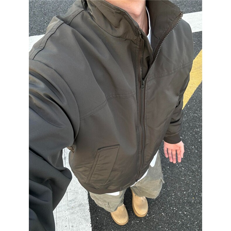 W5048-P65美式外套男秋季新款净色户外休闲防风春秋冲锋少年，女装短外套，电商B323A