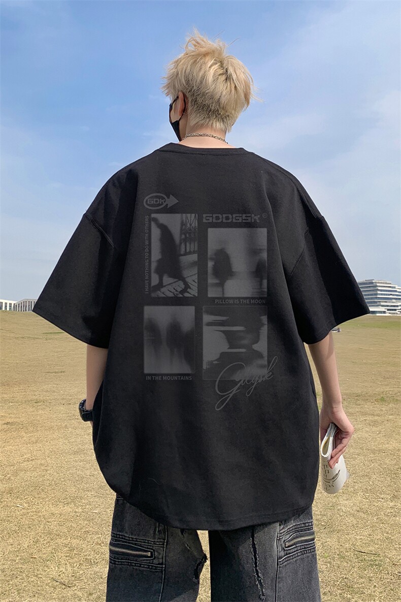 已注册/夏季外景高街帅气宽松短袖T恤男潮牌休闲体恤DT00108/P25,男装T恤,电商B316