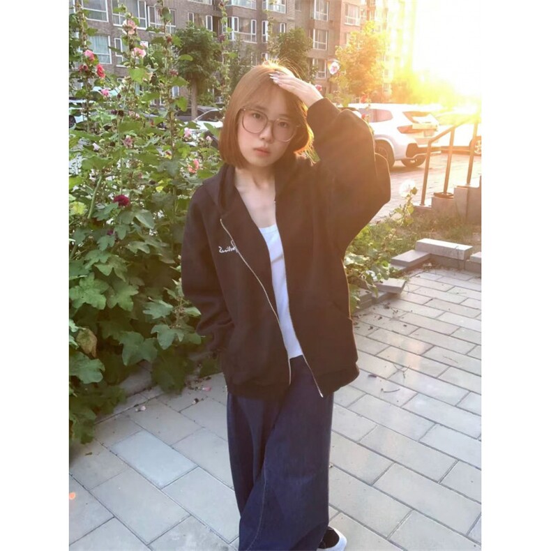 5344-P56原版/刺绣/侧边拉链/后包领休闲外套卫衣薄款,女装卫衣/绒衫,星座617A-2