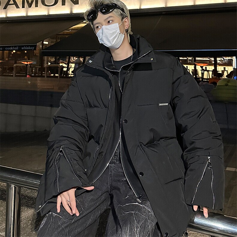 冬季宽松高街假两件棉袄潮加厚保暖外套XZ808B-WH018-P128,男装棉衣,星座808B