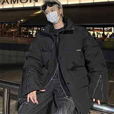 冬季宽松高街假两件棉袄潮加厚保暖外套XZ808B-WH018-P128，男装棉衣，星座808B