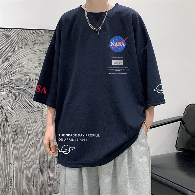 Q11243-P30NASA春夏季七分袖t恤男大码五分袖男短袖中袖大皂风,男装T恤,电商A040