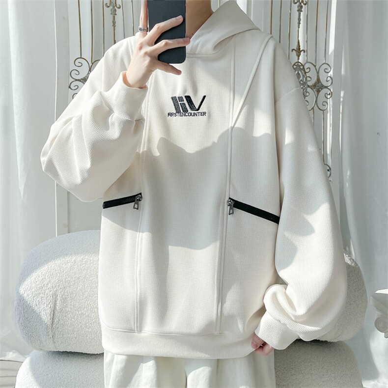 2025春季新款旋律风车大码美式高街连帽卫衣M-5XHW25140-P60，男装卫衣，电商A022