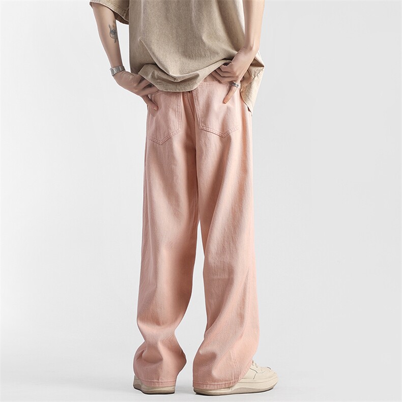 现货高品质夏季多巴胺宽松直筒牛仔裤715-6-BK820特P50(控78），男装牛仔裤，星座715-6