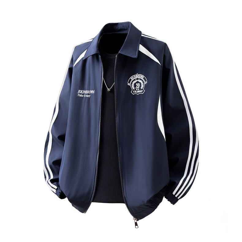 美式学院风刺绣设计大码M-5XL立体白底棒球服夹克JK78073P79控128，男装夹克，星座227-7