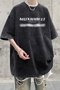 抖音供货、210克现货水洗棉印花宽松版短袖T恤 D223A-ST2329-P35图片