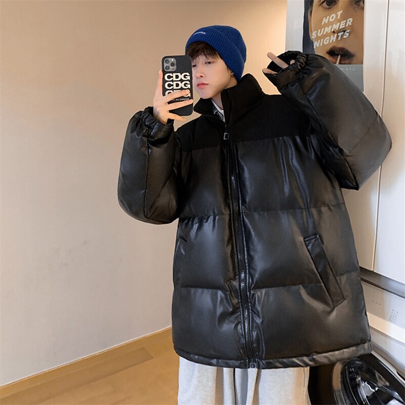 光版二开皮棉衣男加厚立领男士棉服棉袄潮流外套冬季A266-P00-P80,男装棉衣,电商A266