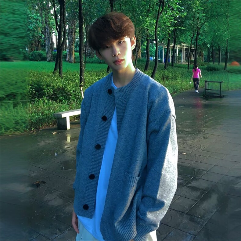 百搭时尚新款潮流简约文艺高质量北极绒开衫毛衣513AMY2696P60,男装针织衫/毛衣,星座513A