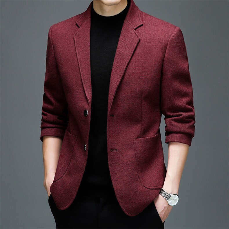 男士西装春秋新款西装外套男中年商务休闲单西上衣厚款西服爸爸装,男装西服,钱塘6003（原4033）