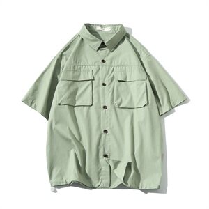 2021夏白底风潮短袖衬衫 面料：100%棉 C555-P35图片
