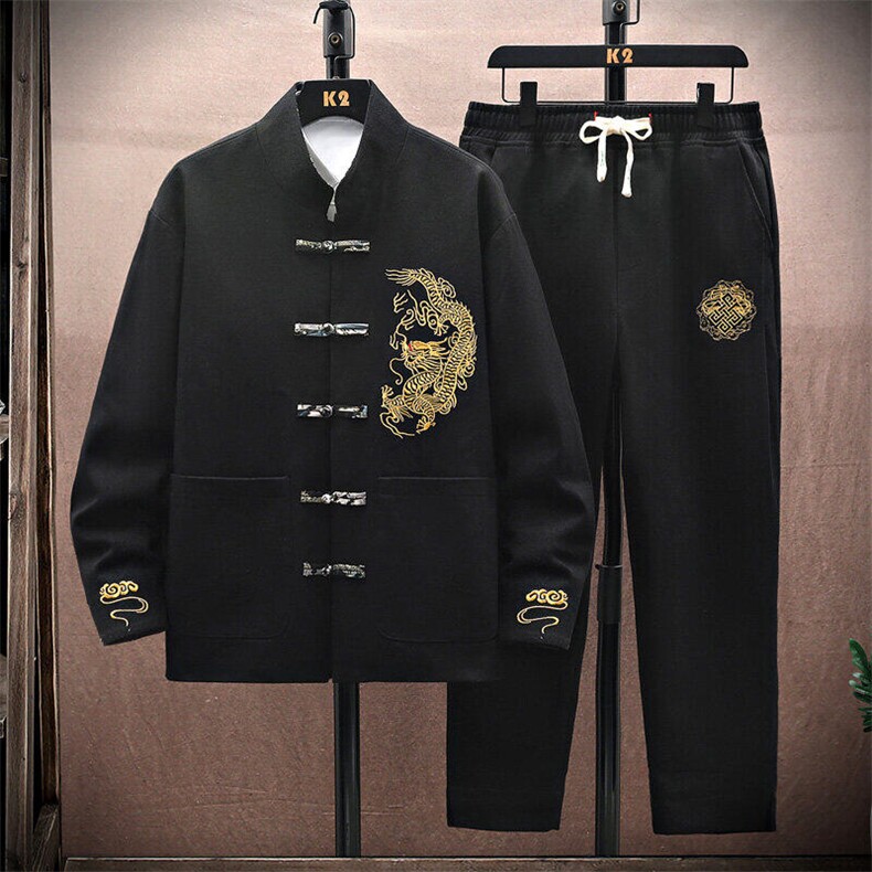 风套装刺绣盘扣男套装，男装休闲套装，星座1206（原A206）