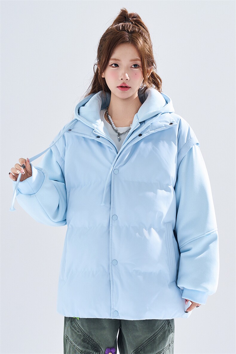 新款冬季羽绒棉服棉袄连帽假两件韩版宽松外套A436-2511-P85,男装棉衣,电商A436