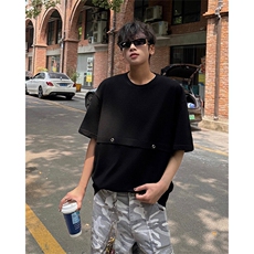 白色高级短袖男设计感小众cleanfit韩系上衣修身半袖慵懒风特P32，男装T恤，电商B319