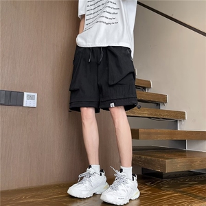 2025新款夏季男士工装短裤宽松休闲五分裤潮牌百搭运动裤工装裤子图片