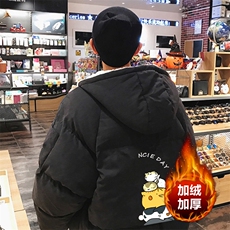 MY16090-P100加厚加绒连帽衣男大码服男面包服男，男装棉衣，电商A040A