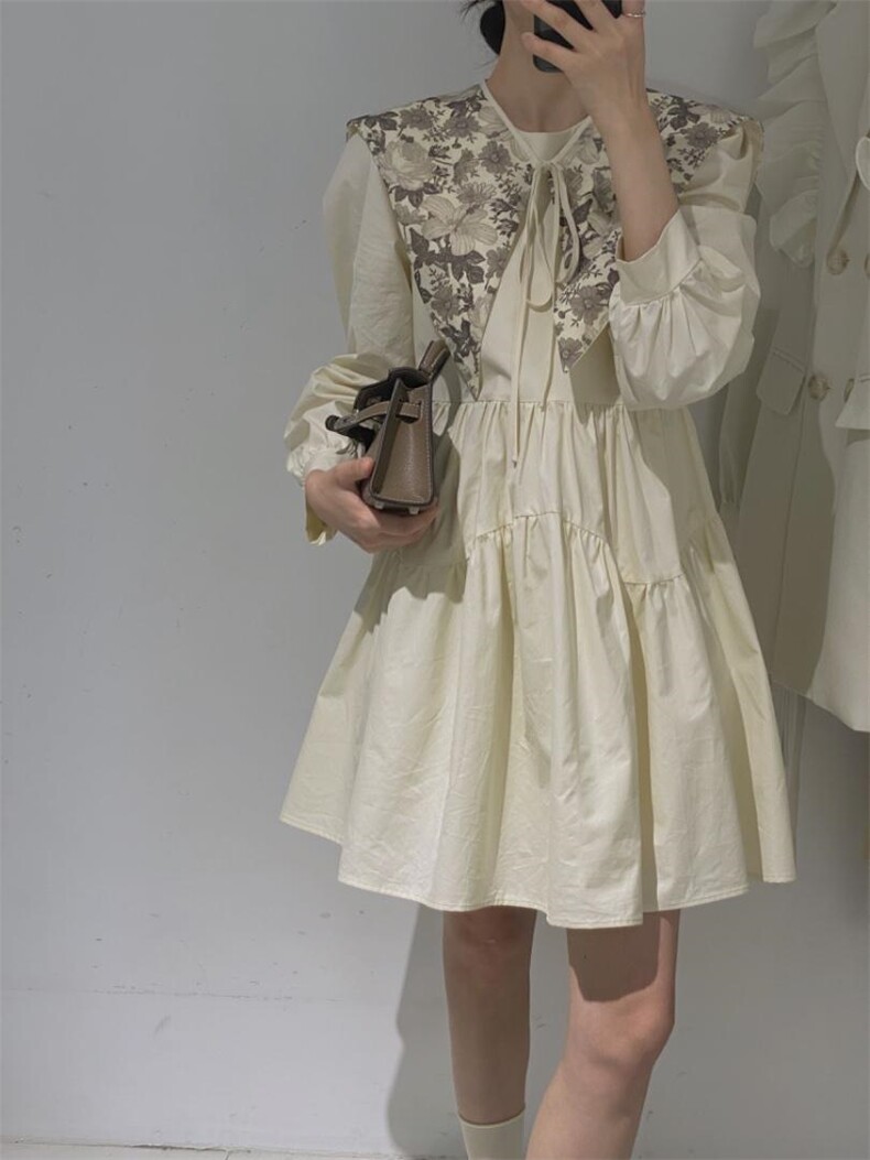 披肩两件套连衣裙，女装连衣裙，驿谷