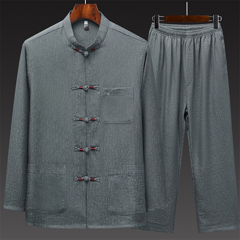 春秋新款风唐装中老年套装盘扣民族服衬衫2007-2P140,男装民族服装,星座1105-3
