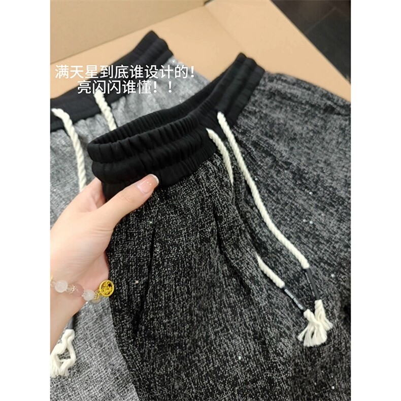 男女同款满天星冰丝速干休闲短裤百搭垂感宽松五分裤子DK160-P28,男装牛仔裤,电商A178