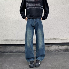 牛仔裤男士韩版潮流高街帅气百搭宽松2025春季ins长裤RK2477-P51，男装牛仔裤，星座412-2