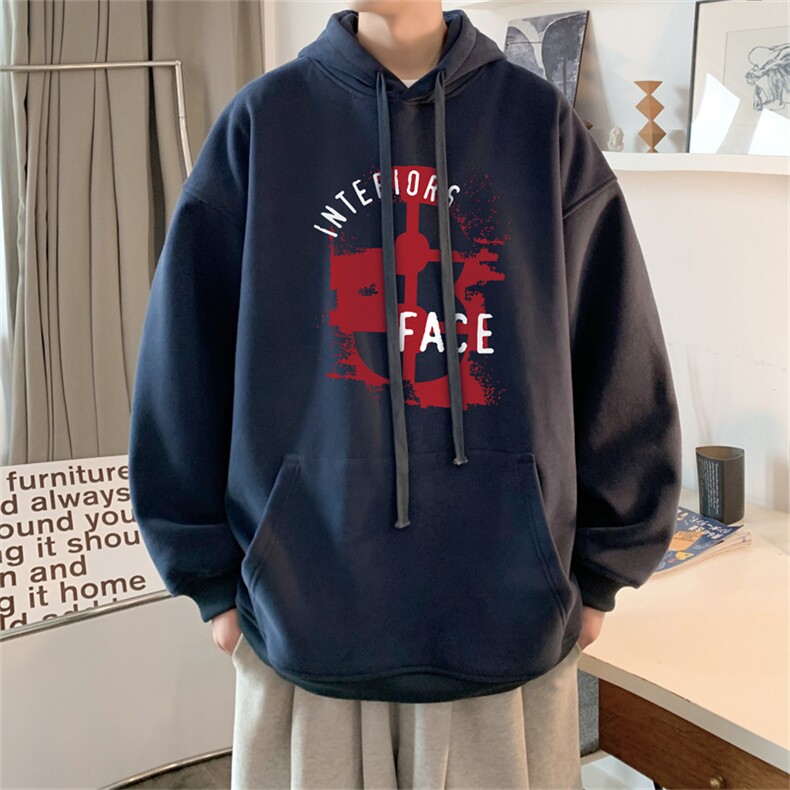 抖音品质23/秋季320G华棉男士连帽大码印花卫衣WYH3243-P45控68,男装卫衣,电商B370
