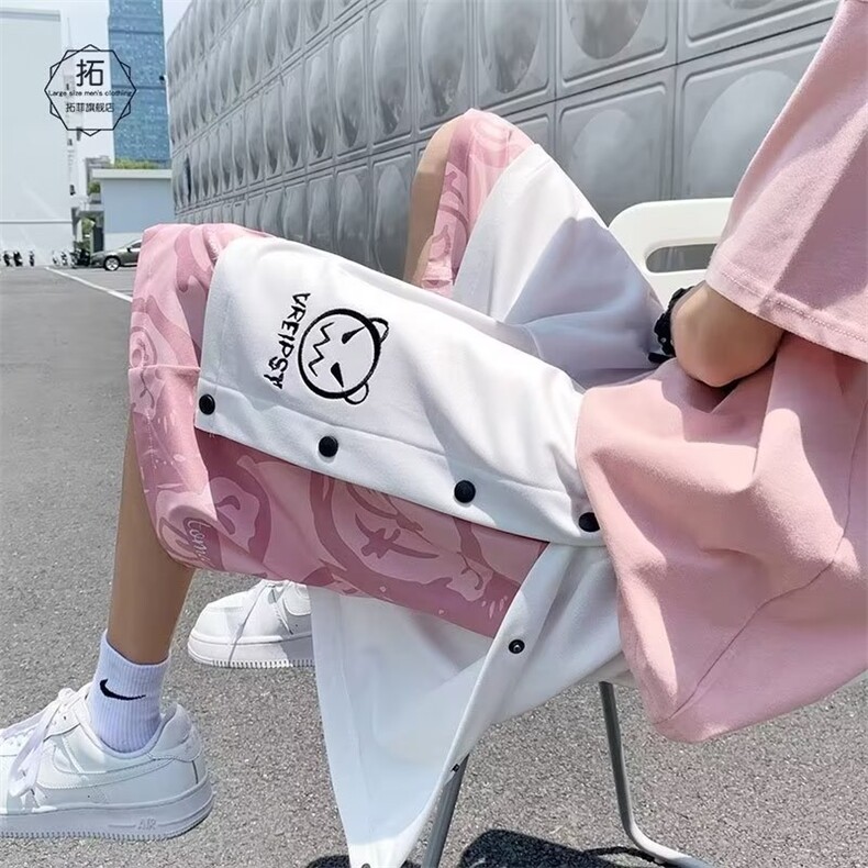 新款百搭无品牌时尚简约慵懒假两件排扣短裤男潮流夏季薄款宽文艺,男装牛仔裤,星座516A