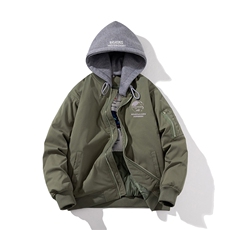 现货三色秋冬季潮牌夹克棉衣棒球服欧美街头飞行员外套情侣装，男装棉衣，电商A105