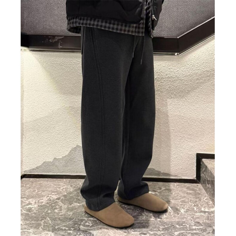 网图现货！冬季新款简约加绒加厚卫裤休闲长裤-EX51218JR-特批40,男装休闲裤,电商A061