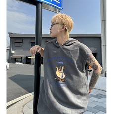 麂皮绒连帽背心坎肩男T恤美式港风JLB453-P30控48，男装背心/马甲，电商B370