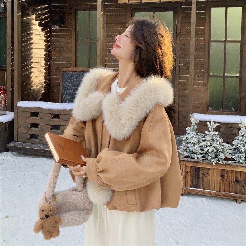大毛领90绒狐狸毛外套2C170--1197--P385控578,女装羽绒服,2C170