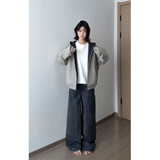 L02CC-特P60双拉链短款连帽开衫卫衣外套男，女装短外套，星座1007（原301D）