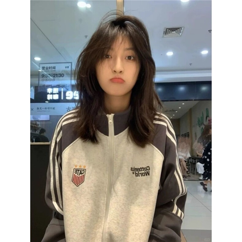 美式复古薄款卫衣开衫2026秋季运动休闲夹克外套新款女XJK003,男装夹克,星座208-5