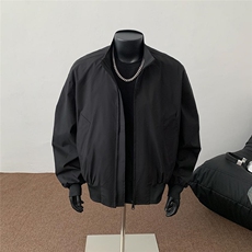 现货26春装美拉德立领飞行夹克纯色复古廓形高街棒球服外套，男装夹克，电商A486-1