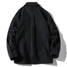 秋季工装衬衫夹克男潮牌多口袋水洗长袖衬衫EL-2510-P65，男装夹克，电商B306