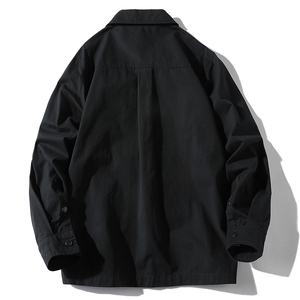 秋季工装衬衫夹克男潮牌多口袋水洗长袖衬衫EL-2510-P65图片