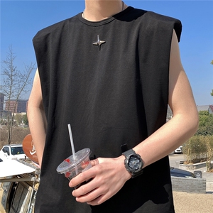 1美式港风四角星设计潮流背心大码M-5XL休闲背心男BX8764P25控39图片