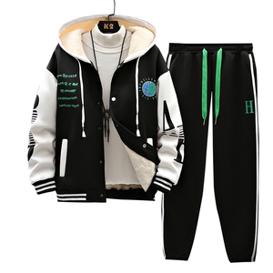 新款冬季卫衣棒球服连帽夹克男装青少年运动休闲套装DF316-2P85图片