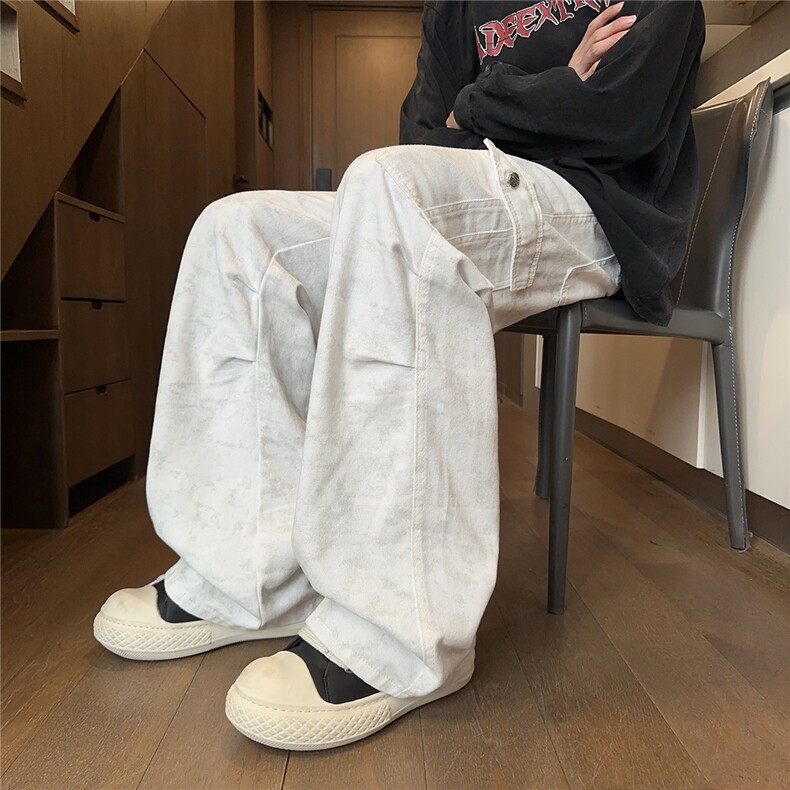 TP40美式高街暗黑印花宽松工装牛仔裤潮流男装,男装牛仔裤,星座302A-2