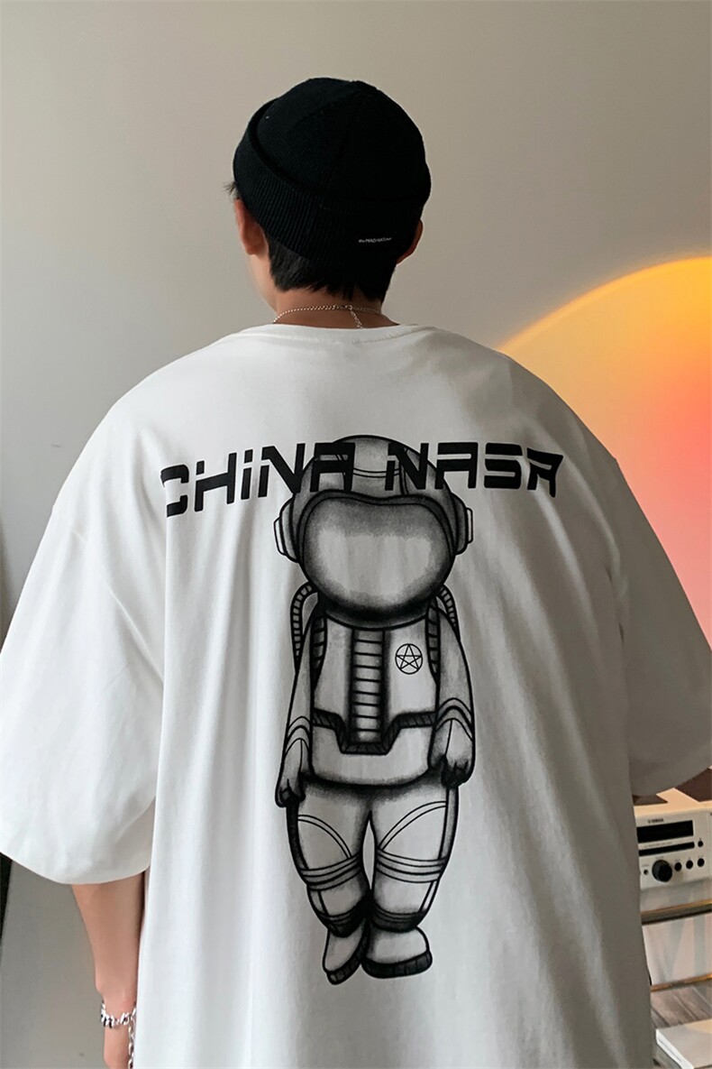 夏季大码china宇航员太空人圆领印花短袖T恤A071-9001-P30,男装T恤,电商A071