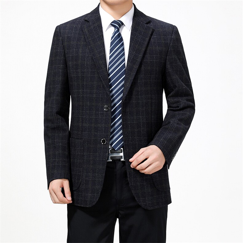 男士2023秋季新款长袖商务休闲西服中青年纯色便服外套AJY3-P170,男装西服,电商B212（原钱塘6029）
