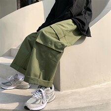21新款中性风立体口袋织带工装休闲裤四季款7731-P55控68，男装休闲裤，电商A059