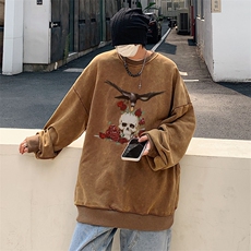 22新款秋复古美式水洗做旧宽松男女中性卫衣301B-JB7901-P58，男装卫衣，星座301B