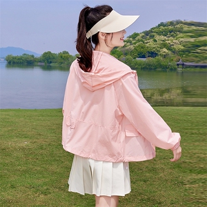 防晒衣女2025年夏季新款冰丝轻薄宽松旅游户外小个子防晒服短外套图片