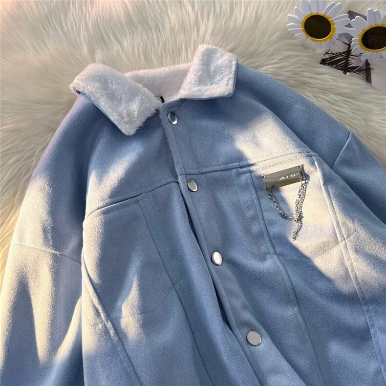 秋冬新款男女装ins潮加绒加厚服情侣外套麂皮绒Q802P75,男装夹克,星座1116-2
