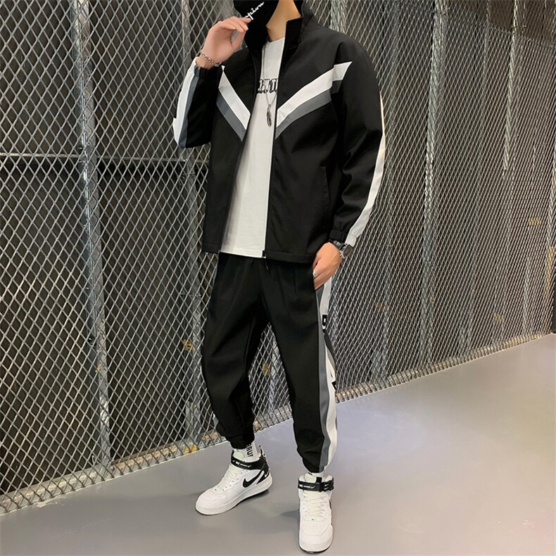 立领夹克一套搭配帅气青少年潮流工装卫衣套装男机能开衫D01P70,男装休闲套装,电商B226-2（原B217-2）