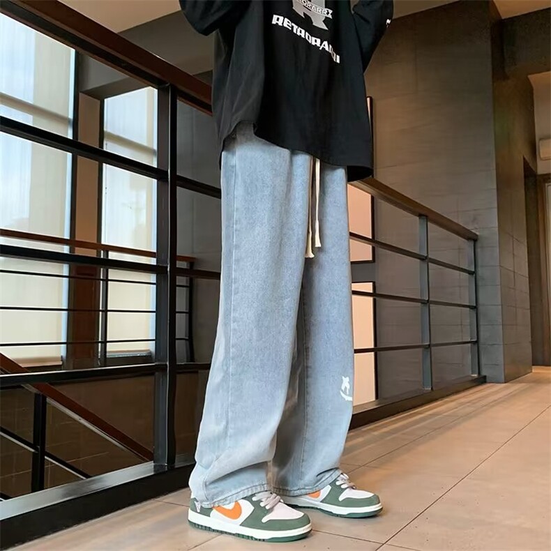 牛仔裤男秋季潮大码笑脸休闲裤子高街N5094P40,男装牛仔裤,星座1116-2
