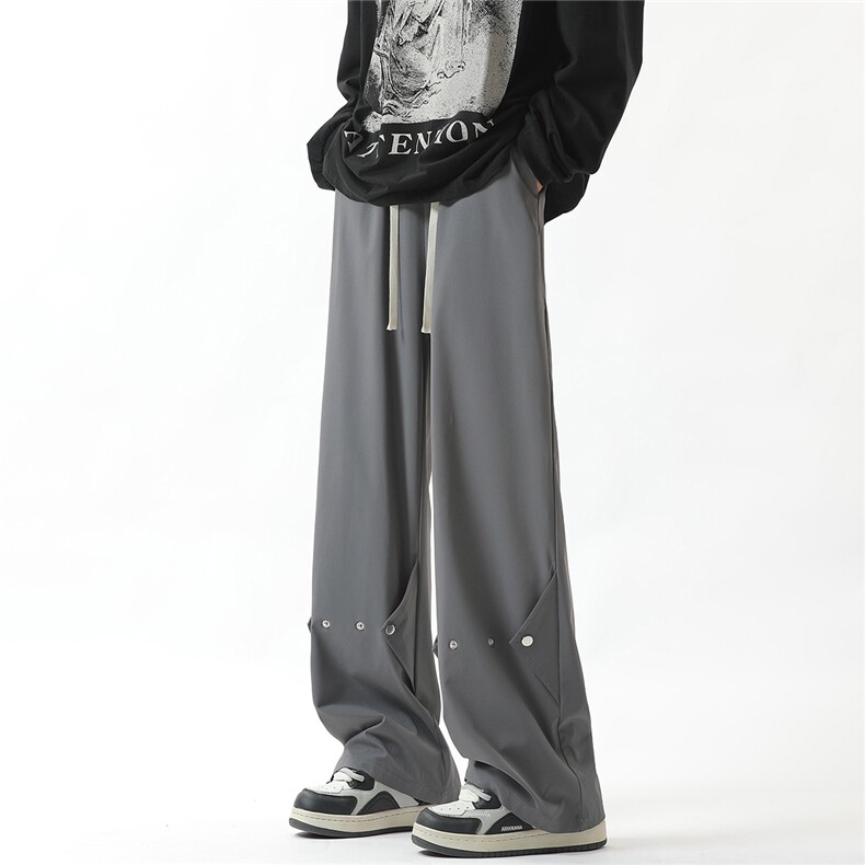 YK124 P35 控59 品质保障！无影墙 秋装垂坠微喇纽扣时尚休闲西裤图片