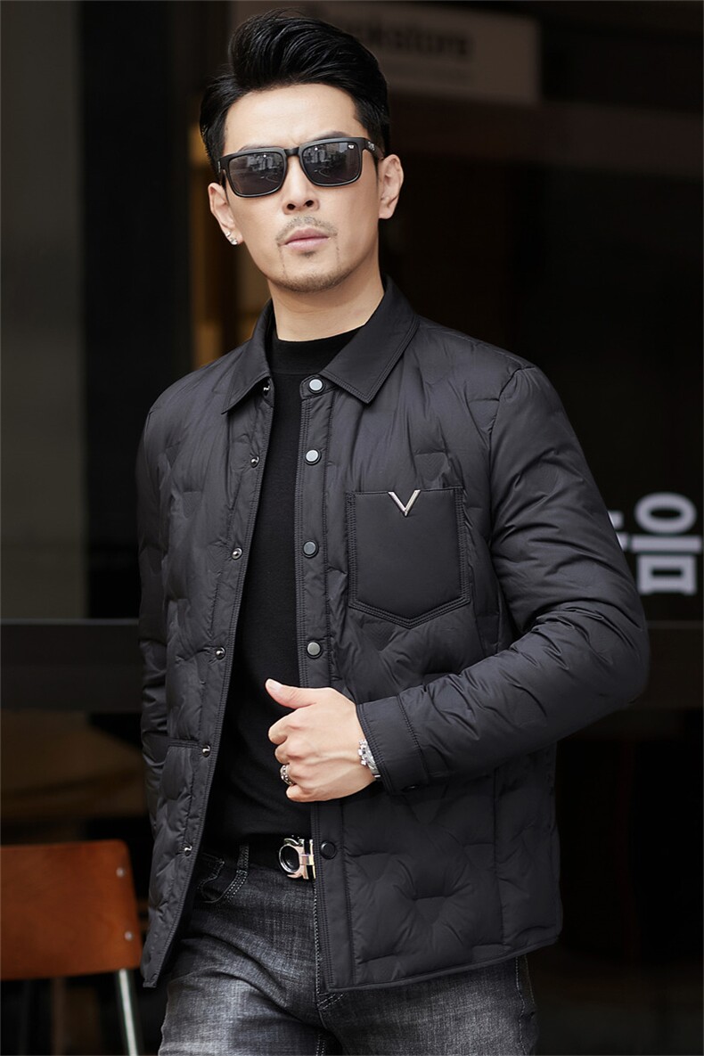 ZMS-M8616新款冬季男士鸭绒羽绒服立领保暖外套修身大衣,男装羽绒服,电商B360