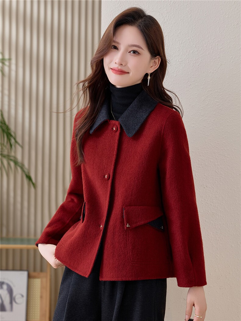 韩版短款双面羊绒大衣女时尚2025新款冬季超好看洋气减龄毛呢外套,女装毛呢外套,众宇琦